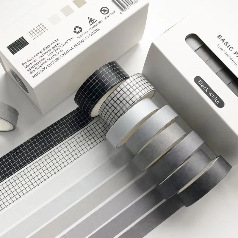 Retro Solid Color Decoration Washi Tape Set