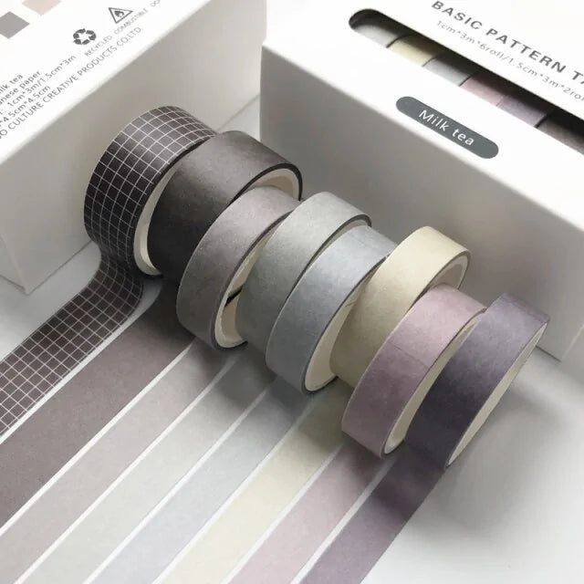 Retro Solid Color Decoration Washi Tape Set