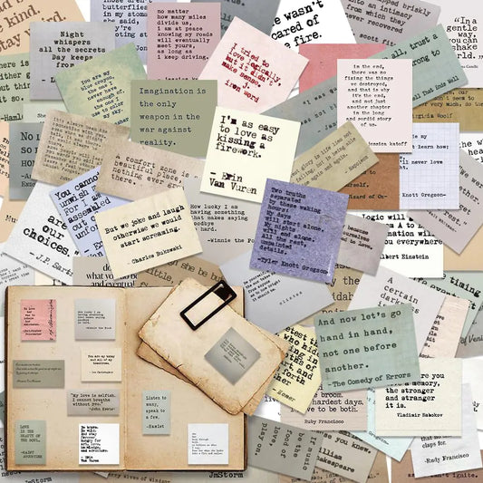 120pcs Motivational Stickers Retro Quote Stickers for Inspirational Vintage Journaling Words Scrapbook Waterproof PVC Stickers for Junk Journal Supplies Vintage Stickers for Planner DIY Crafts