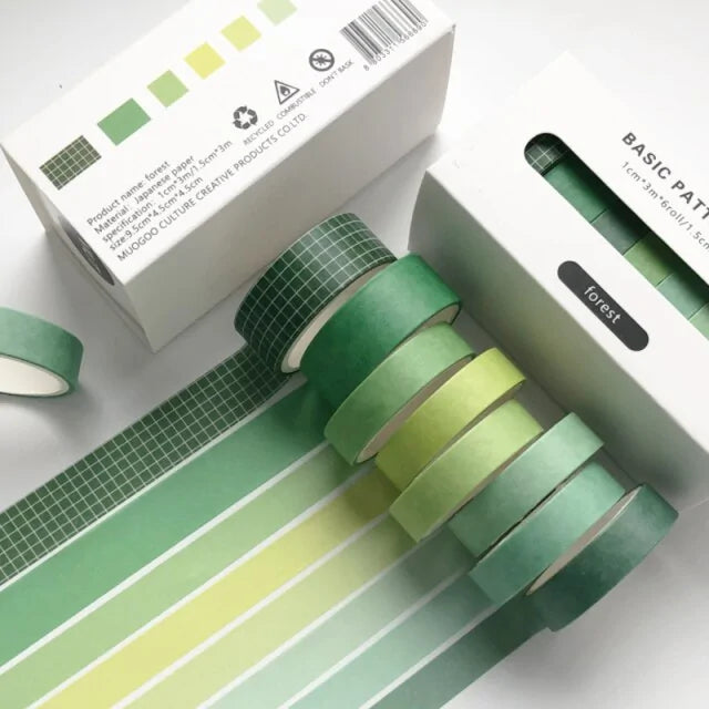 Retro Solid Color Decoration Washi Tape Set