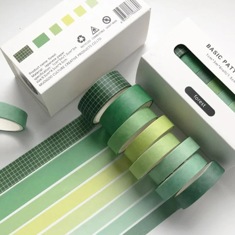 Retro Solid Color Decoration Washi Tape Set