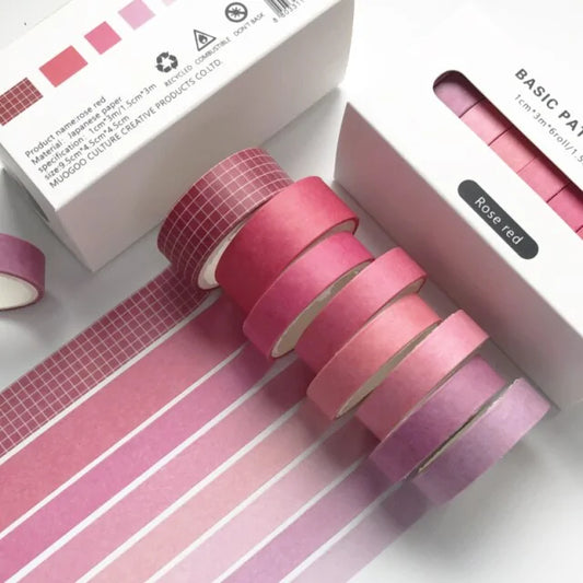 Retro Solid Color Decoration Washi Tape Set