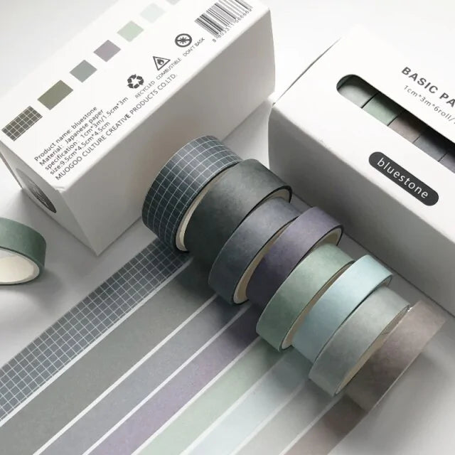 Retro Solid Color Decoration Washi Tape Set