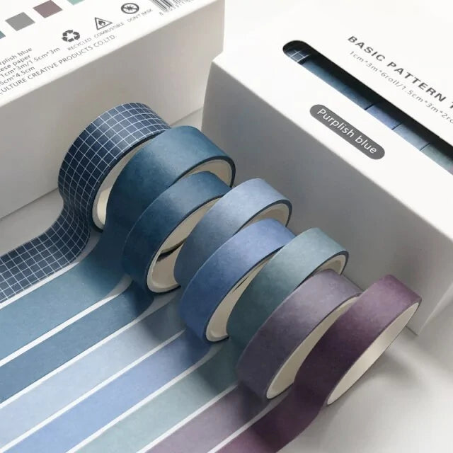 Retro Solid Color Decoration Washi Tape Set