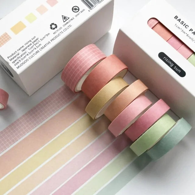 Retro Solid Color Decoration Washi Tape Set