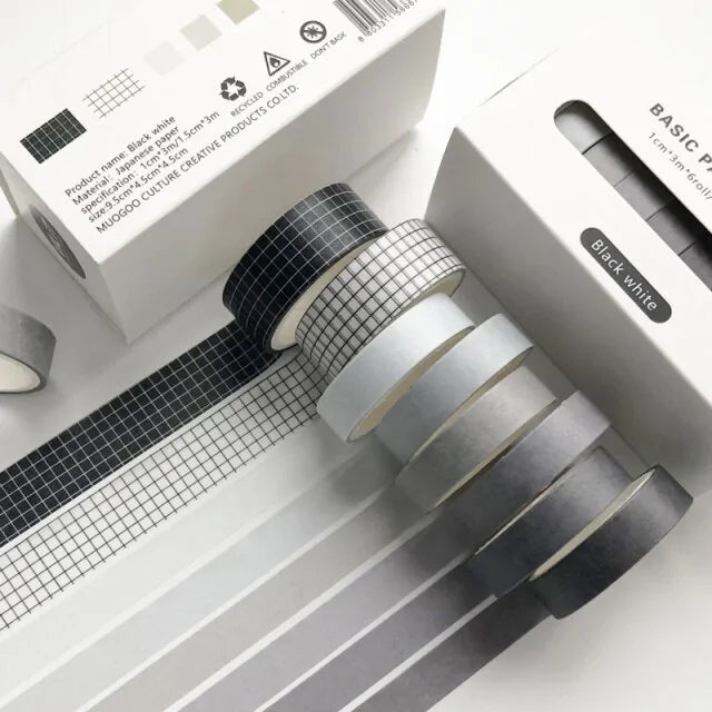 Retro Solid Color Decoration Washi Tape Set